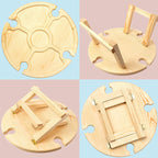 Wooden Outdoor Folding Picnic Table-With Glass Holder