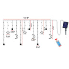 LED Solar Star Moon Curtain Light Christmas Outdoor Patio Decorative Camping String Lights