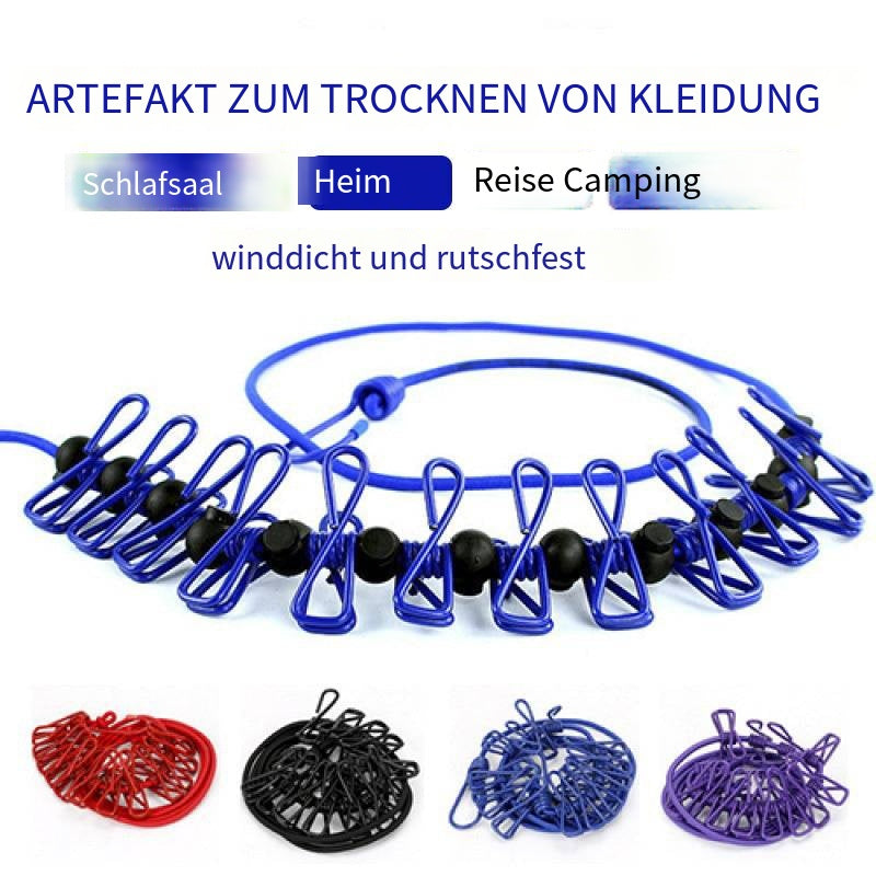 Portable elastic travel laundry rack