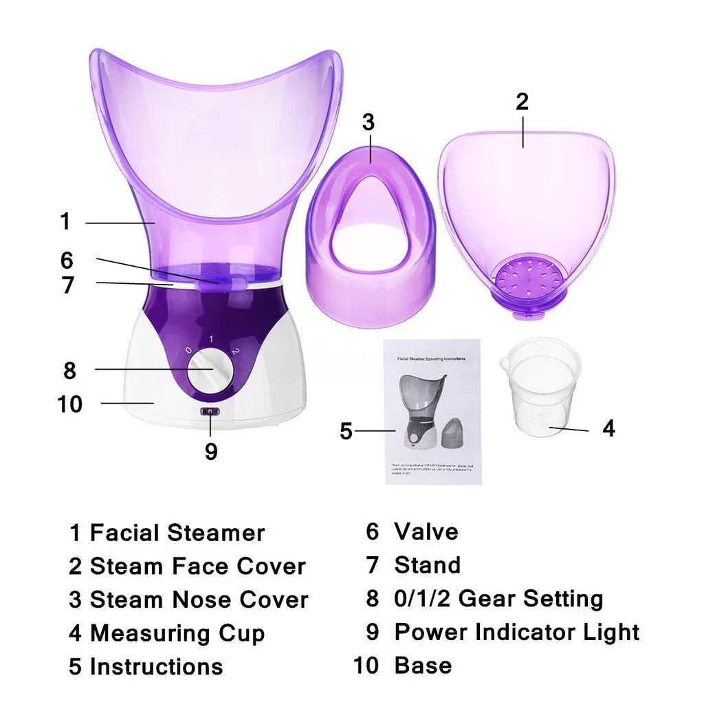 Face Steamer With Adjustable Steam Levels And Aromatherapy Function