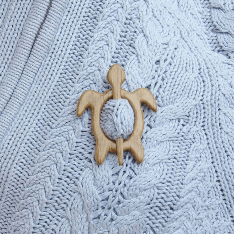 Sweet animal brooch made of wood