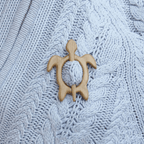 Sweet animal brooch made of wood