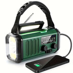 Solar emergency radio with power bank – crank radio with LED flashlight for camping & outdoor