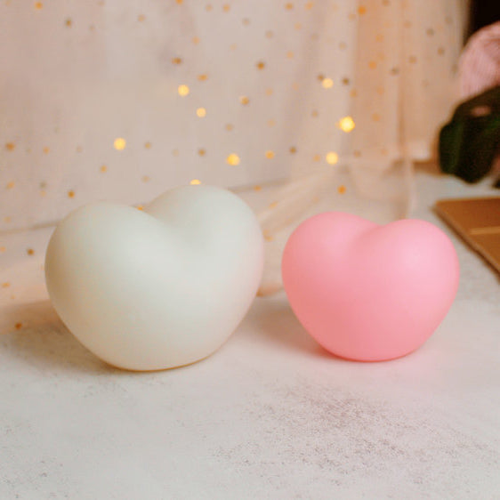 LuvSphere Silicone LED Night Light | Heart-Shaped Design | Table Lamp | Warm Mood Light | Decorative
