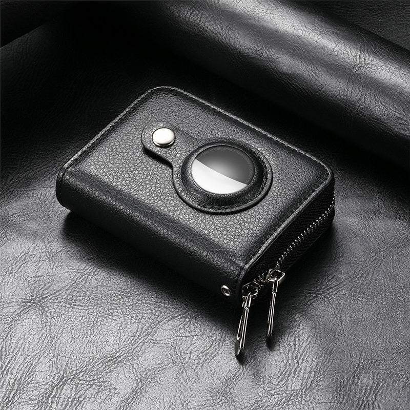 Intelligent AirTag-Zip RFID Leather Wallet