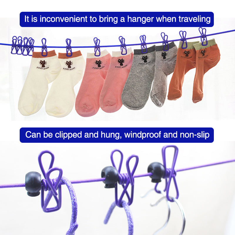 Portable elastic travel dress rack