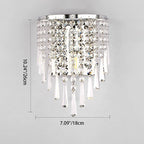 Modern Luxury Semi-Round Octagonal Pearl Stainless Steel Crystal 1-Light Wall Sconce Lamp for Living Room