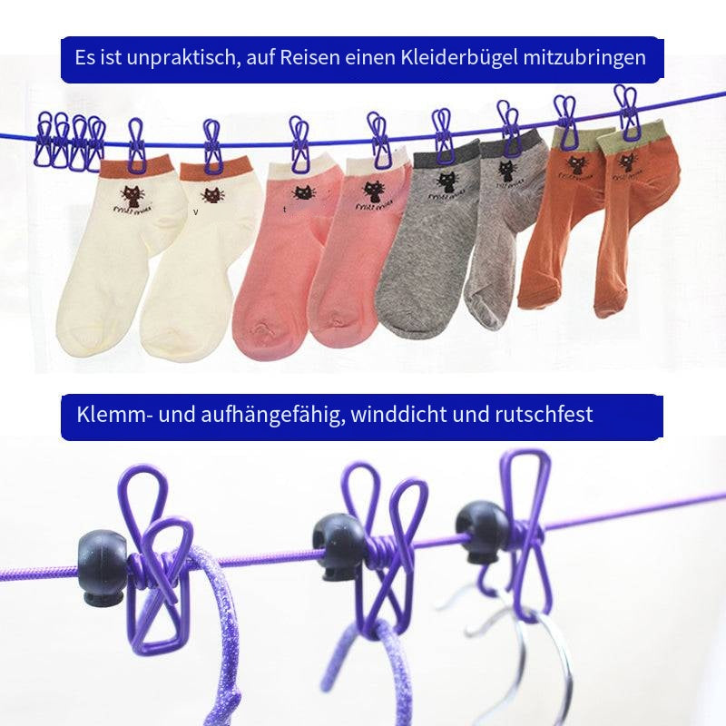 Portable elastic travel laundry rack