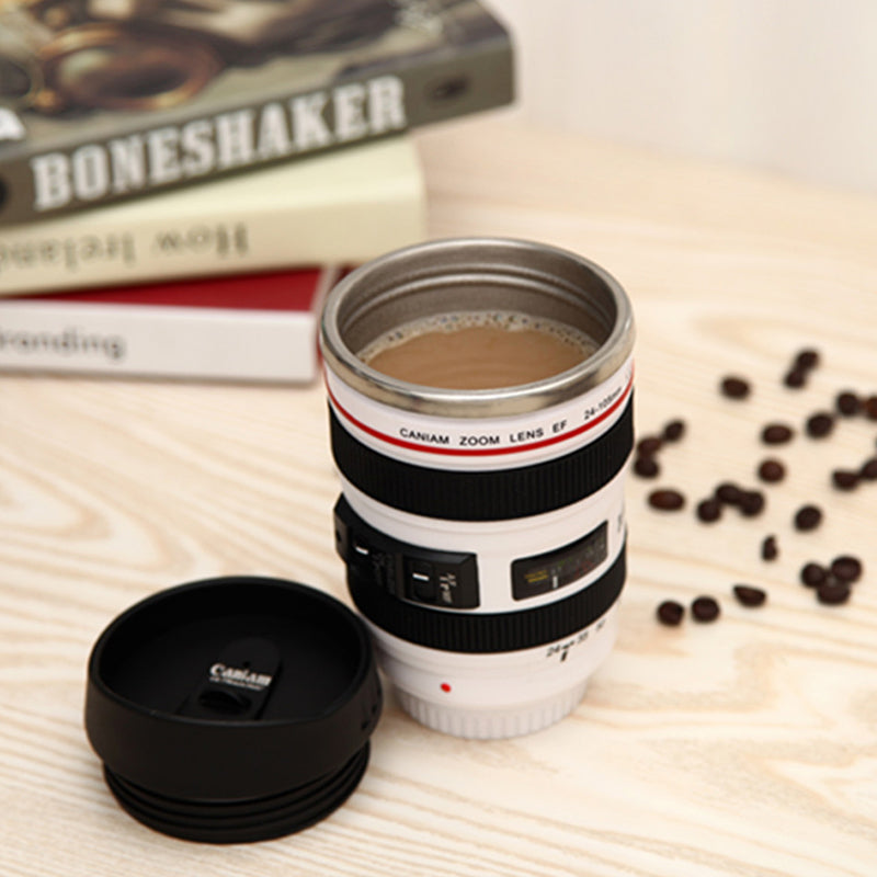 Camera Lens Inspired Insulated Cup Coffee Mug