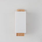 Modern minimalist solid wood square glass column 1-light wall sconces lamp
