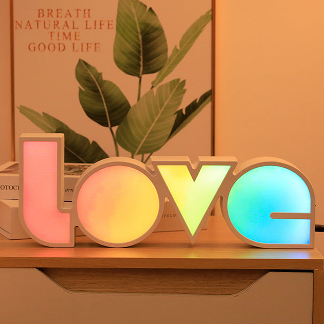 Modern Art Deco waterproof PS LOVE letters LED table lamp for the bedroom