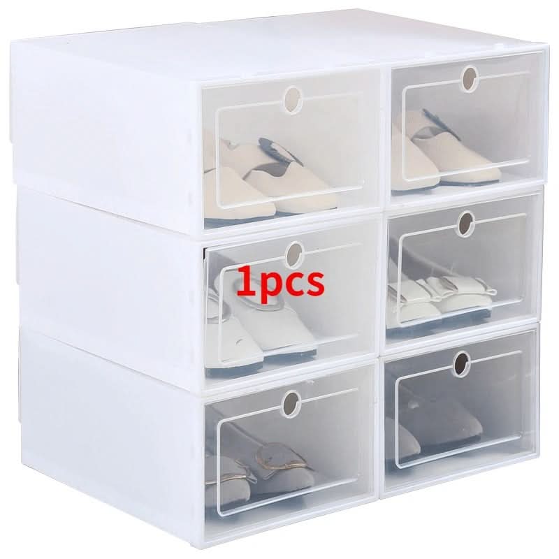 Stackable Shoe Storage Box, Transparent and Tool-Free Assembly
