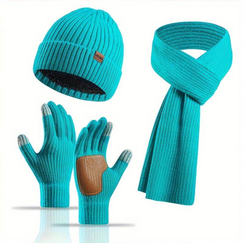 Winter Comfort Set – Knitted Beanie, Scarf and Gloves for Unisex