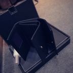 Women PU Leather Fashion Long Clutch Vintage