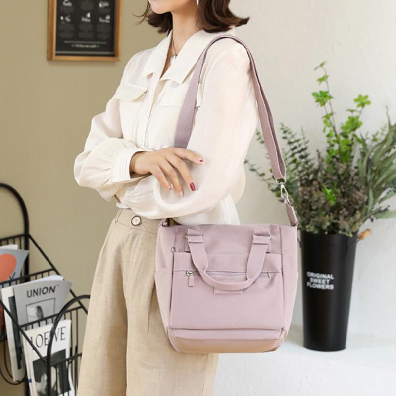 Waterproof Nylon Crossbody Bag with 7 Pockets and Adjustable Shoulder Strap
