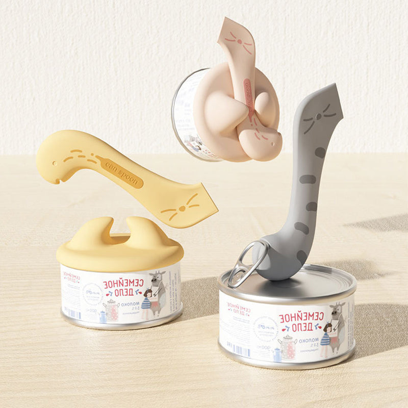 Pet food can lid & scoop set