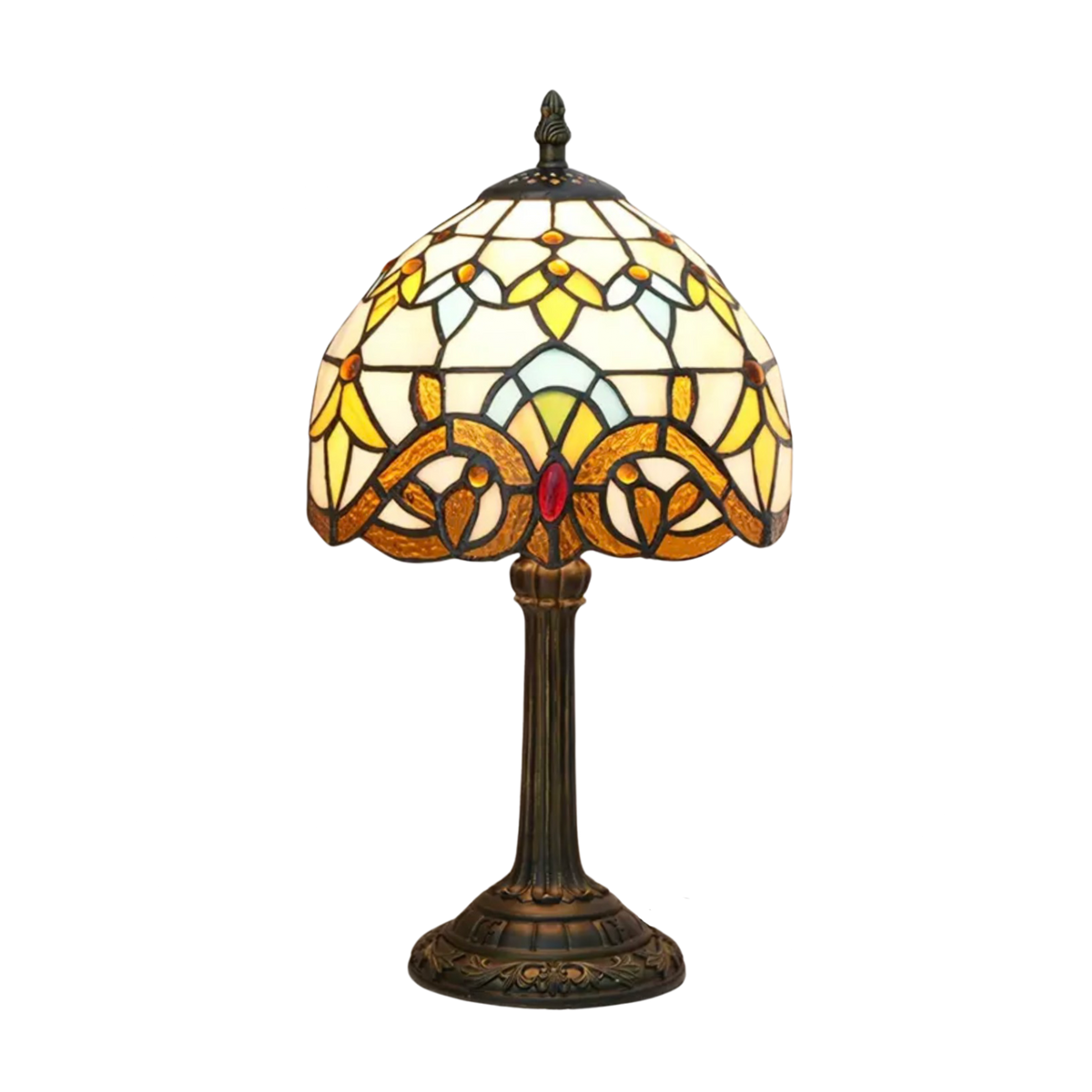 VerreMystique Tiffany Lamp – Timeless Stained Glass Table Lamp for Warm Ambient Lighting