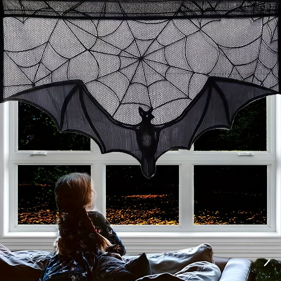 Table Runner Black Lace Halloween Decoration