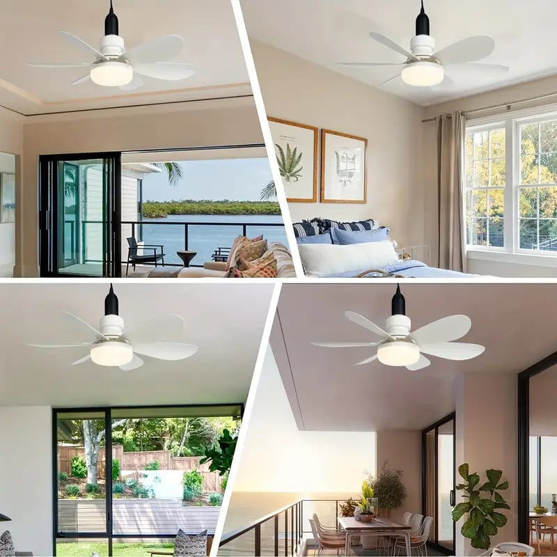 LuxeBreeze Portable Ceiling Fan & Light | Elegant 2-in-1 solution with remote control for comfort and style