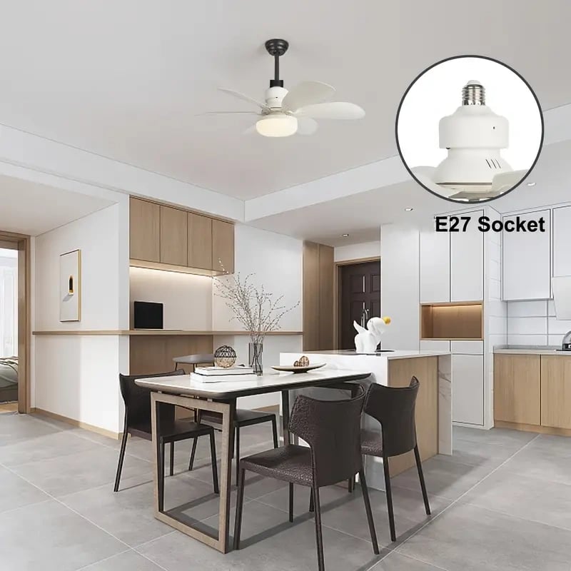LuxeBreeze Portable Ceiling Fan & Light | Elegant 2-in-1 solution with remote control for comfort and style
