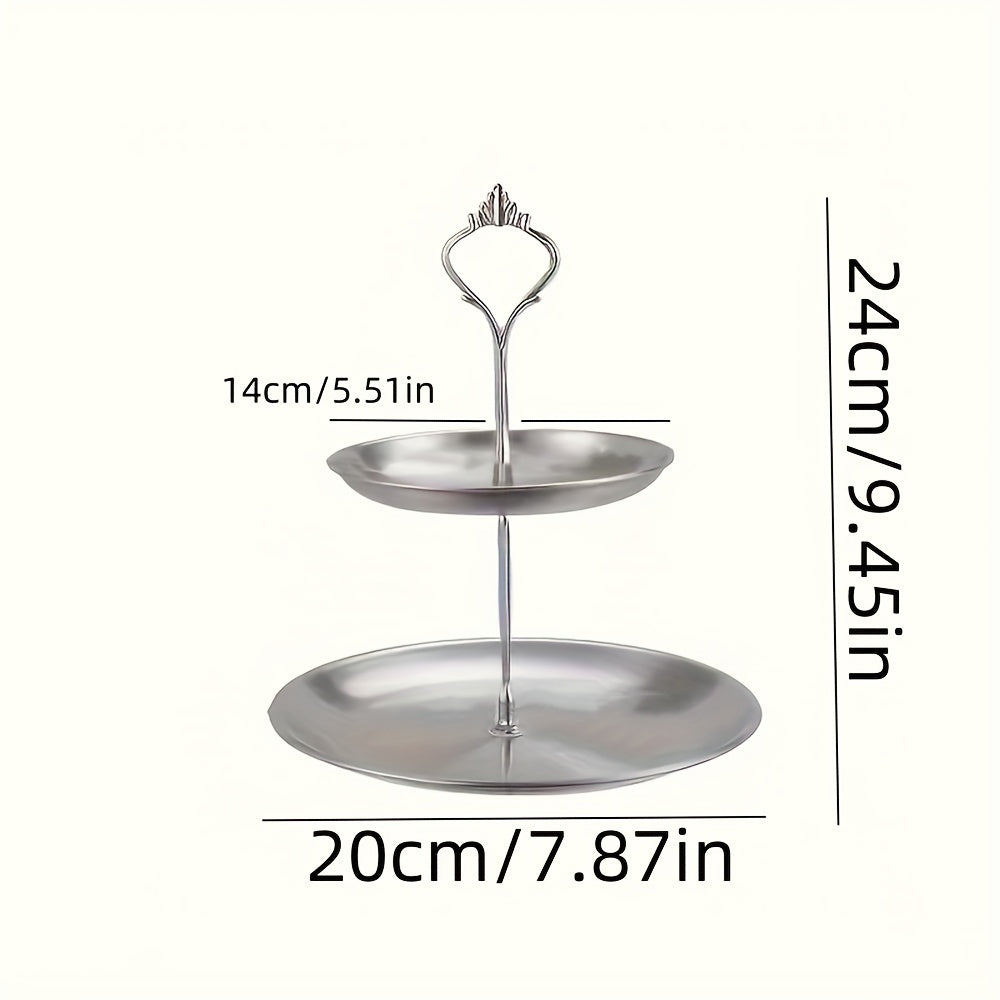SteelTower - Elegant Triple Serving Plate for Parties