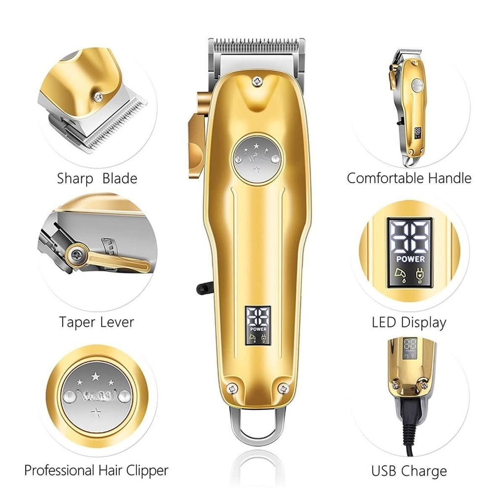 Cordless Hair Clipper with LED Display for Precise Styling