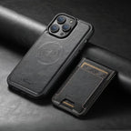 LuxCase Leather Phone Case with Card Slot and Stand – Suitable for iPhone