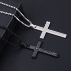Engraved Lord's Prayer Cross Necklace