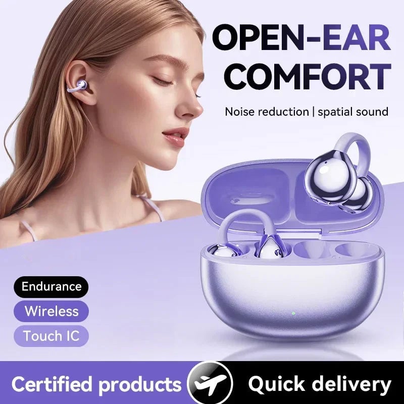 AI Translation Open Ear Clip Bluetooth Headphones
