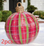 Inflatable Christmas Ball Outdoor Decoration 60cm – Weather Resistant PVC Christmas Decoration