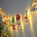 Battery-Powered LED Christmas String Lights with Snowman and Tree Designs