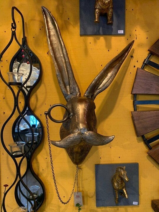 Hand-Painted Animal Head Wall Decor with UV-Resistant Finish