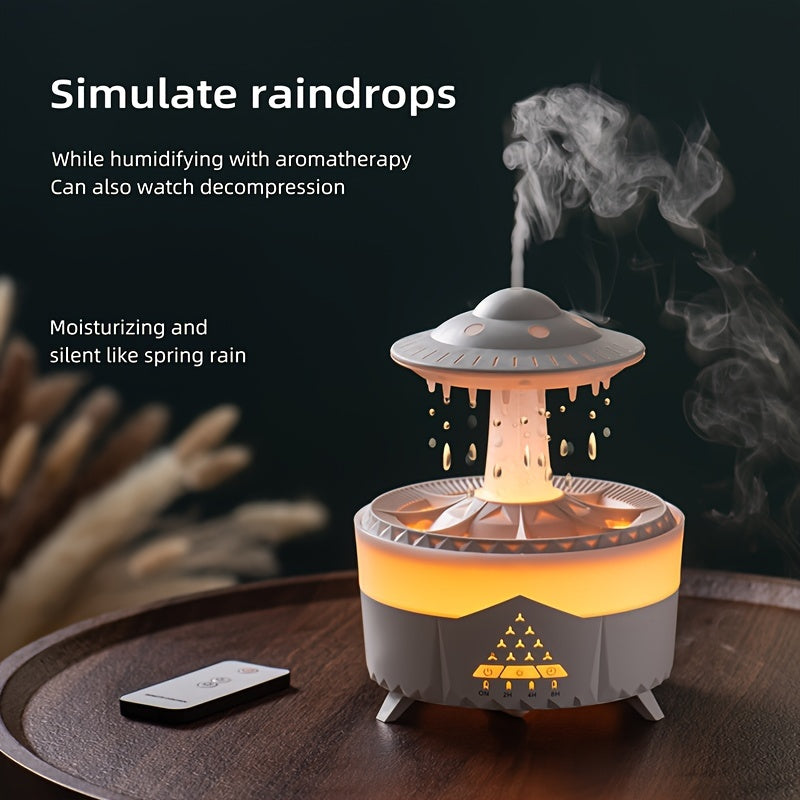Relaxing Raindrop Aromatherapy Essential Oil Diffuser - LED Light & Humidifier