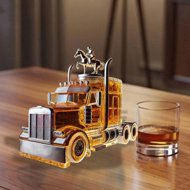 Truck Shape Glass Whiskey Bottle