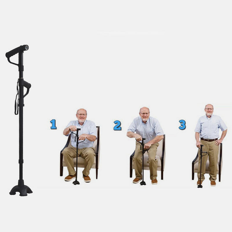Non-slip Folding Walking Stick With LED Light