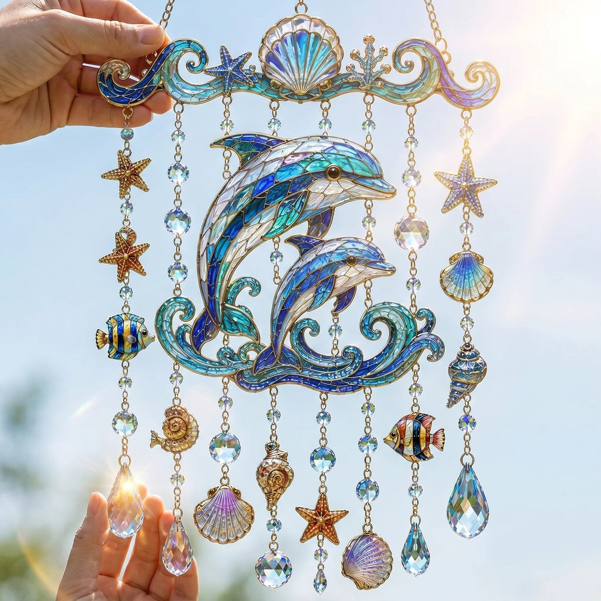 Ocean-Themed Crystal Wind Chime – Bring the Ocean Glow to Your Garden