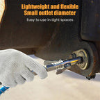 Powerful lock on grease connections with spring flex lines
