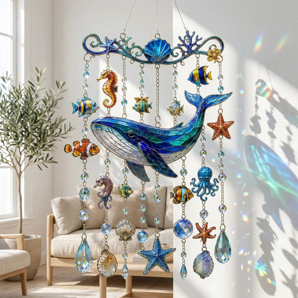 Ocean-Themed Crystal Wind Chime – Bring the Ocean Glow to Your Garden