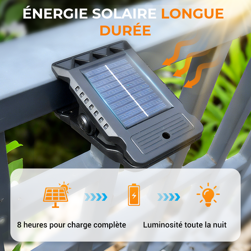 PowerBeam Solar-Clamps-Boost — Turn dark corners into a cozy oasis full of light and protection!