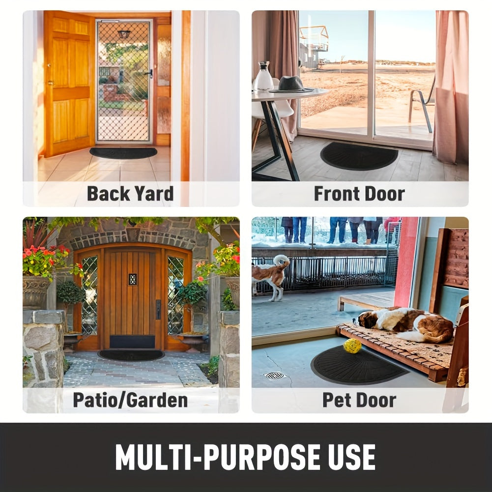 Semi-circular rubber doormat – Durable and non-slip for indoor and outdoor use