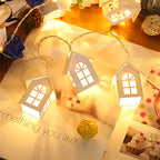 LED fairy lights with mini houses - Decorative Christmas lighting for indoor use