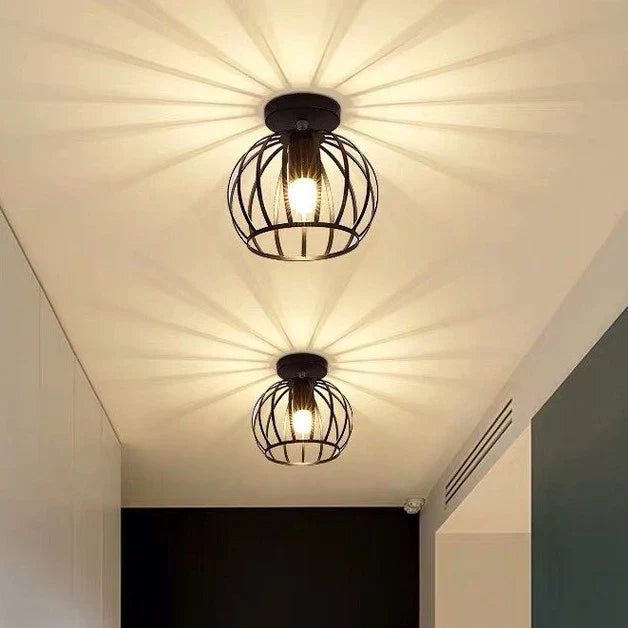 Modern Loft-style Ceiling Lamp with Open Cage Design