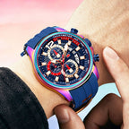 Waterproof motorsport watch for men with luminous