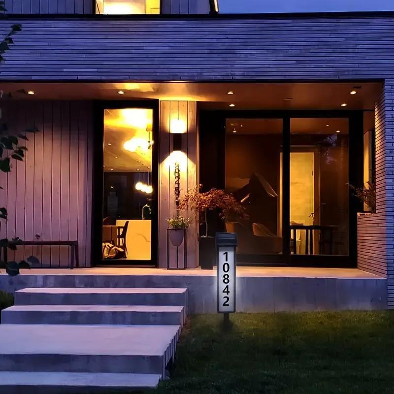 Solar-Powered Address Sign with Dual Lighting Modes
