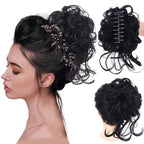 Curly Bun Hair Claw Clips Synthetic Fiber Hair Accessory