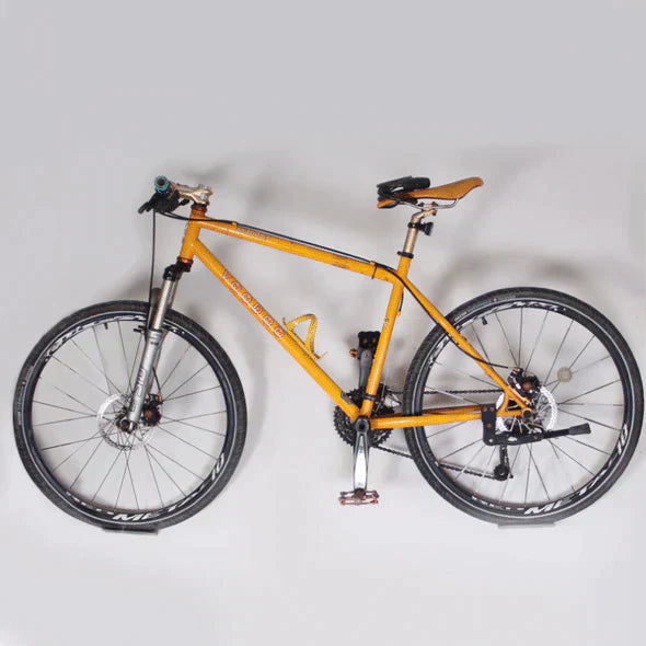 Steel Bicycle Wall Mount with Horizontal, Space-Saving Storage