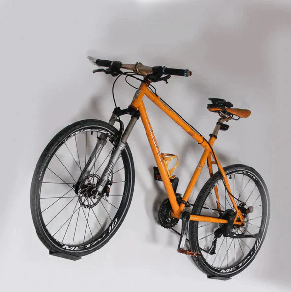 Steel Bicycle Wall Mount with Horizontal, Space-Saving Storage