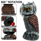 Realistic 2-Pack Owl Decoy with Rotating Head – Outdoor Bird & Pest Repellent