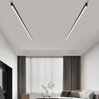 Black Metal Ceiling Lamp LED Linear Minimalistic Modern Design