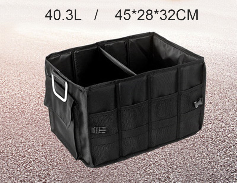Multifunctional Foldable Car Trunk Storage Box, with 50L Large Capacity, Detachable Partition and Scratch-resistant and Easy-to-clean Design